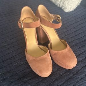 MICHAEL Michael Kors suede pink platform heels
